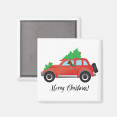 Vizsla Dog Autofahren ein Weihnachtswagen Magnet (Vorderseite/Rückseite)