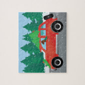 Vizsla Dog Autofahren ein Weihnachtswagen Puzzle (Vertikal)