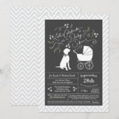 Vizsla Dog Baby Duwer Gender Neutral Einladung (Vorne/Hinten)