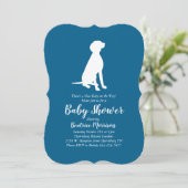 Vizsla Dog Baby Shower Boy Blue Einladung (Stehend Vorderseite)
