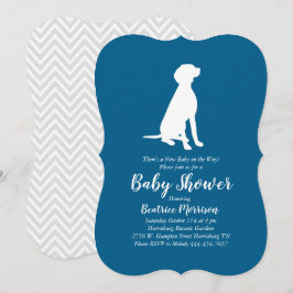 Vizsla Dog Baby Shower Boy Blue Einladung