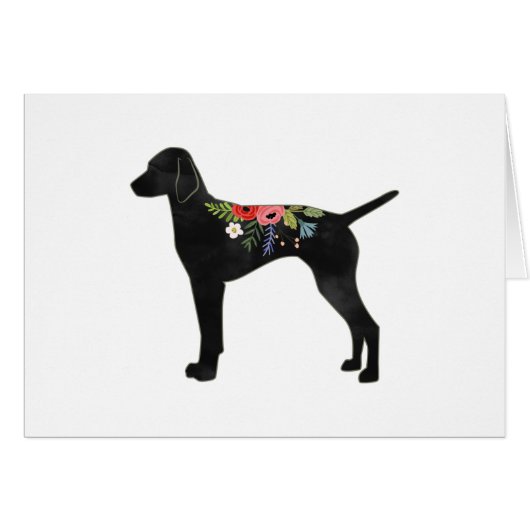 Vizsla Dog Breed Boho Foral Silhouette Card (Vorderseite (Horizontal))