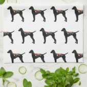 Vizsla Dog Breed Boho Foral Silhouette Geschirrtuch (Gefaltet)