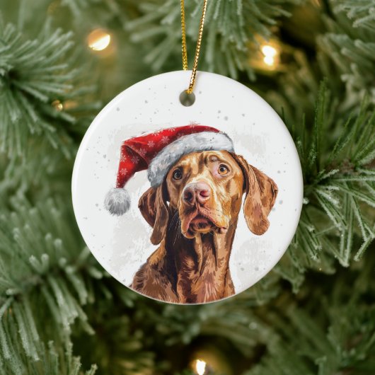 Vizsla Dog Christmas Personalized Keramik Ornament (Baum)