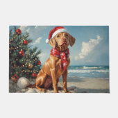 Vizsla Dog Christmas Vintag Beach Fußmatte (Vorderseite)
