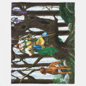 Vizsla Dog Elf Forest Fleecedecke (Vorderseite)