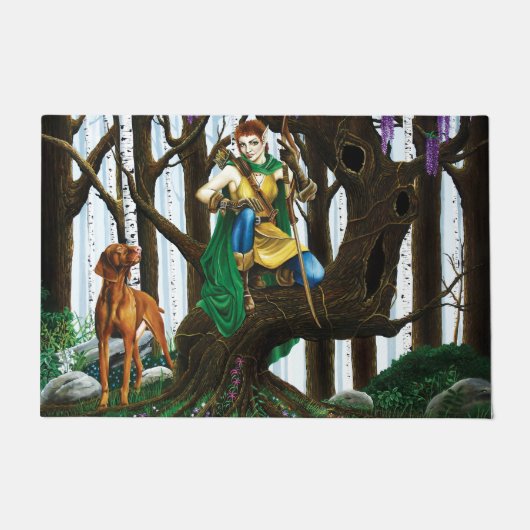 Vizsla Dog Elf Forest Fußmatte (Vorderseite)