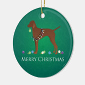 Vizsla Dog Frohe Weihnachtsgestaltung Keramik Ornament (Links)