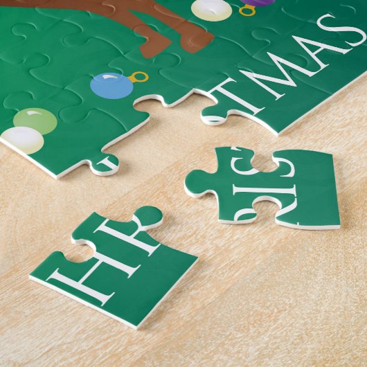 Vizsla Dog Frohe Weihnachtsgestaltung Puzzle (Seite)