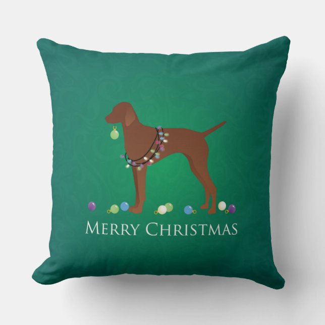 Vizsla Dog Frory Christmas Throw Kissen (Vorderseite)