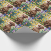 Vizsla Dog Frühlingsblumen Malerei Geschenkpapier (Ecke)