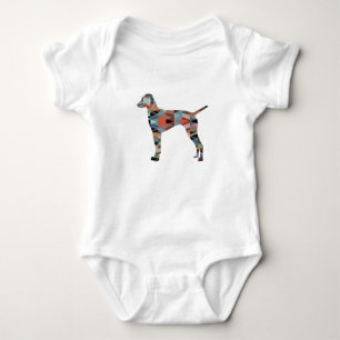 Vizsla Dog Geometric Pattern Silhouette Kariert Baby Strampler
