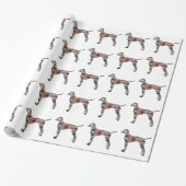 Vizsla Dog Geometric Pattern Silhouette Kariert Geschenkpapier (Ungerollt)