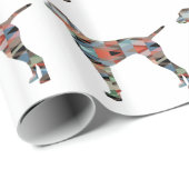 Vizsla Dog Geometric Pattern Silhouette Kariert Geschenkpapier (Rolleneckpunkt)