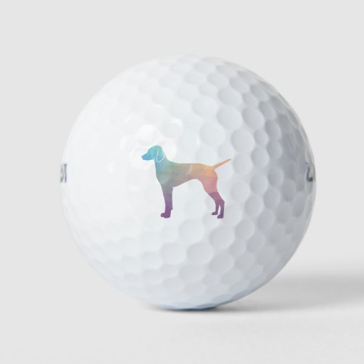 Vizsla Dog Geometric Pattern Silhouette Pastel Golfball (Vorderseite)