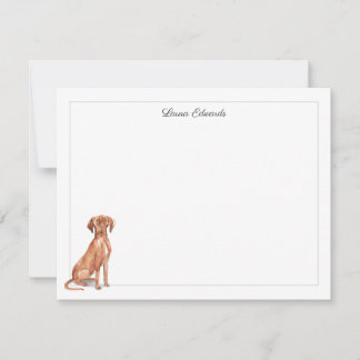 Vizsla Dog Gray Border Personalized Mitteilungskarte