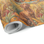 Vizsla Dog Herbsternte Erntedank Geschenkpapier (Rolleneckpunkt)