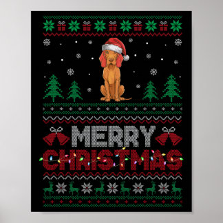 Vizsla Dog Liebhaber Weihnachtsmannmütze Weihnacht Poster