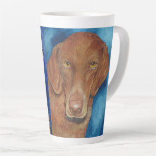 Vizsla Dog liebt Latte-Tasse Milchtasse