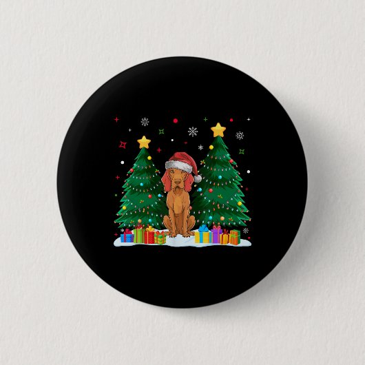 Vizsla Dog Lovers Weihnachtsmannmütze Ugly Christm Button (Vorderseite)