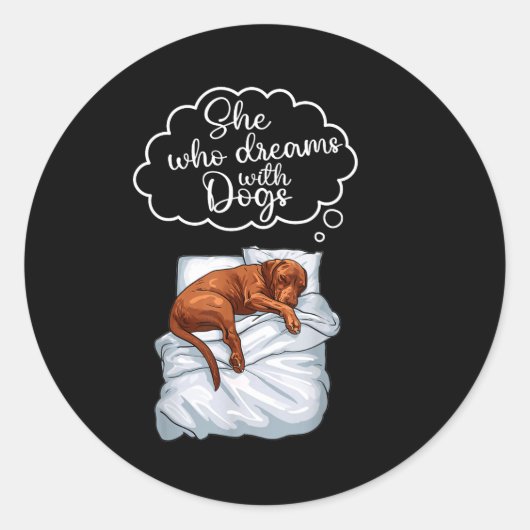 Vizsla Dog Nightgown Pajama Runder Aufkleber (Vorderseite)