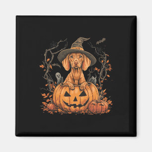Vizsla Dog Pumpkin Halloween Erntedank Magnet