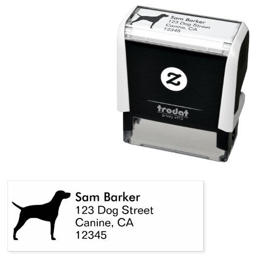 Vizsla Dog Rasse Silhouette Rücksendeadresse Permastempel (Beispiel)