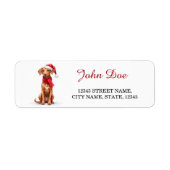 Vizsla Dog Santa Hat Christmas Return Address (Vorne)