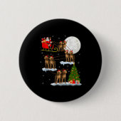 Vizsla Dog Santa Sleigh Flying Funny Magical Chris Button (Vorderseite)