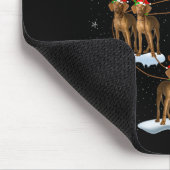 Vizsla Dog Santa Sleigh Flying Funny Magical Chris Mousepad (Ecke)