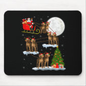 Vizsla Dog Santa Sleigh Flying Funny Magical Chris Mousepad (Vorne)