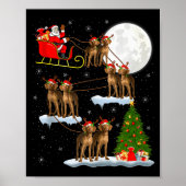Vizsla Dog Santa Sleigh Flying Funny Magical Chris Poster (Vorne)