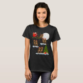 Vizsla Dog Santa Sleigh Flying Funny Magical Chris T-Shirt (Vorne ganz)