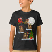 Vizsla Dog Santa Sleigh Flying Funny Magical Chris T-Shirt (Vorderseite)