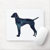 Vizsla Dog Silhouette Black Watercolor Mousepad (Mit Mouse)