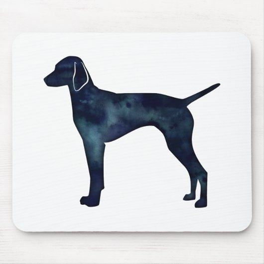Vizsla Dog Silhouette Black Watercolor Mousepad (Vorne)