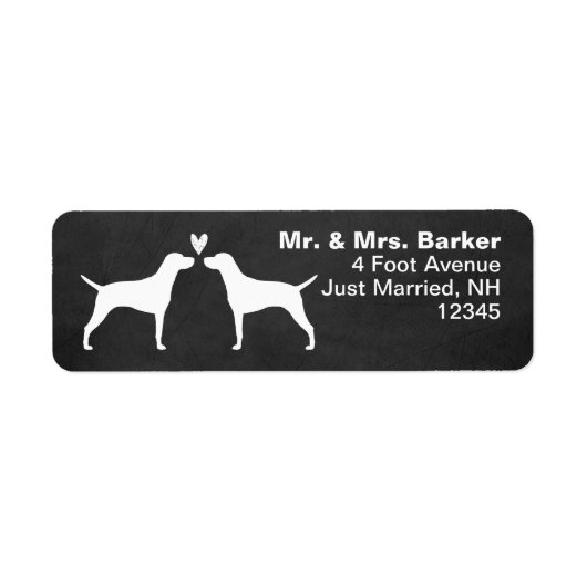 Vizsla Dog Silhouettes with Heart Return Address (Vorne)
