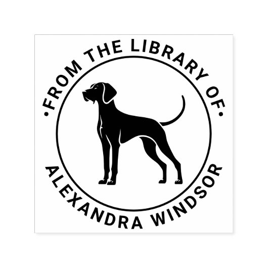 Vizsla Dog Stehend Silh Library Name Permastempel (Design)