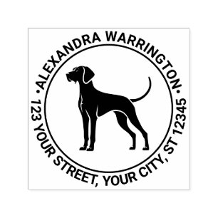 Vizsla Dog Stehend Silh Name Rücksendeadresse Permastempel