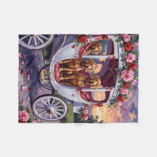 Vizsla Dog Valentine's Day Fleecedecke (Vorderseite (Horizontal))