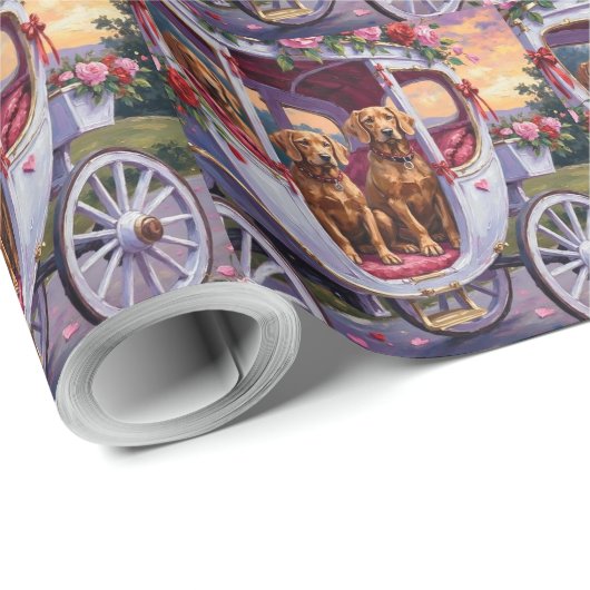 Vizsla Dog Valentine's Day Geschenkpapier (Rolleneckpunkt)