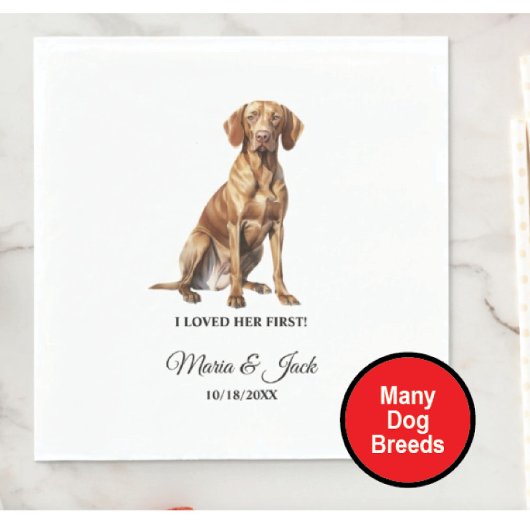 Vizsla Dog Wedding Napkins mit Foto Serviette