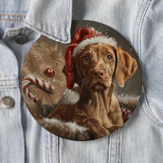 Vizsla Dog Weihnachtsfest Button (Beispiel)