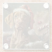 Vizsla Dog Weihnachtsfest Glasuntersetzer (Rückseite)