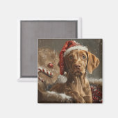 Vizsla Dog Weihnachtsfest Magnet (Vorderseite/Rückseite)