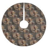 Vizsla Dog Weihnachtsfest Polyester Weihnachtsbaumdecke (Vorderseite)