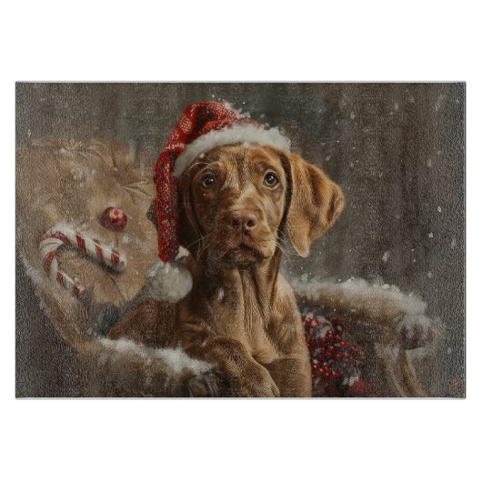Vizsla Dog Weihnachtsfest Schneidebrett (Vorderseite)