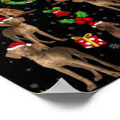 Vizsla Dog Xmas Lighting Tree Vizsla Christmas V N Poster (Ecke)