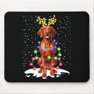 Vizsla Dog Xmas Ugys Weihnachtsbeleuchtung Mousepad