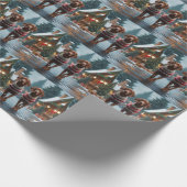 Vizsla Dogs Christmas Snow Holiday Geschenkpapier (Ecke)